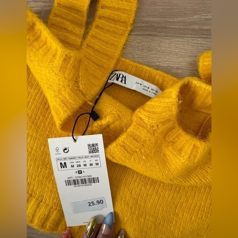 Zara Yellow Knit Top - Picture 3 of 3